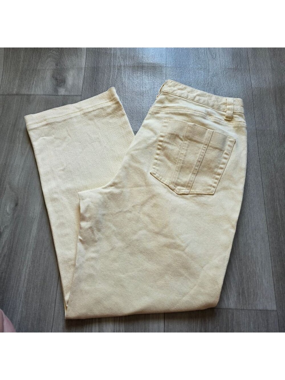 Talbots Womens Yellow Stretch Straight-Leg Pants Size 10 Casual Wear